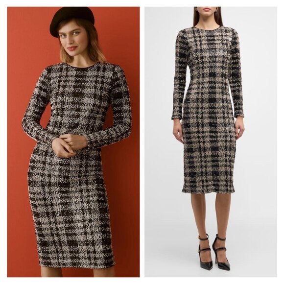 NWT Le Superbe & Anthropologie Kate Sequin Check Midi Dress - Picture 3 of 8